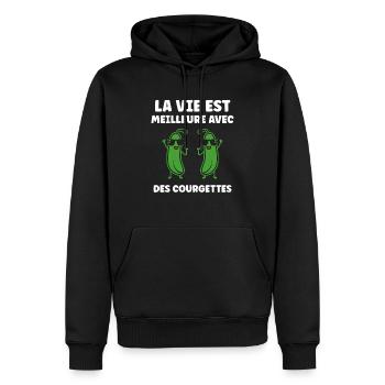 Zucchini-Humor - Männer Premium Bio Hoodie - Schwarz - Vorne - Nico (187cm)
