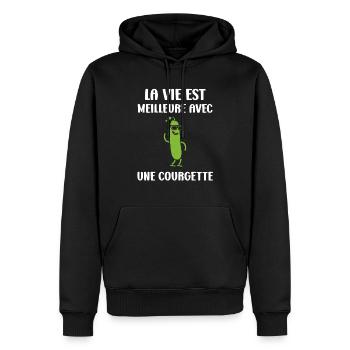 Zucchini-Humor - Männer Premium Bio Hoodie - Schwarz - Vorne - Nico (187cm)