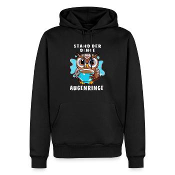 HIBOU ÉTAT DES LIEUX CERNES - Sweat à capuche Premium bio Homme - noir - Devant - Nico (187cm)