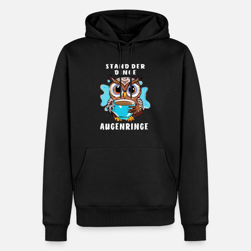 EULE STAND DER DINGE AUGENRINGE - Männer Premium Bio Hoodie - Schwarz