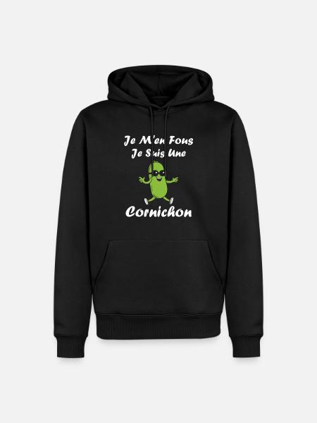 Humour Cornichon - Sweat à capuche Premium bio Homme - noir
