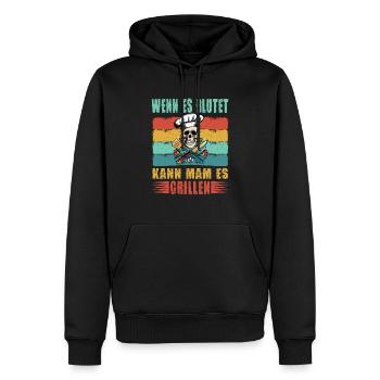 If it bleeds, you can grill it - Men’s Premium Organic Hoodie - black - Front - Nico (187cm)