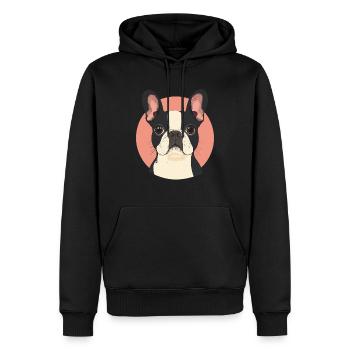 Bulldog pedigree dog dog - Men’s Premium Organic Hoodie - black - Front - Nico (187cm)