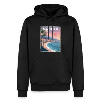 Cannes Côte d'Azur - Geschenk für Reise- und Frankreichliebhaber - Männer Premium Bio Hoodie - Schwarz - Vorne - Nico (187cm)