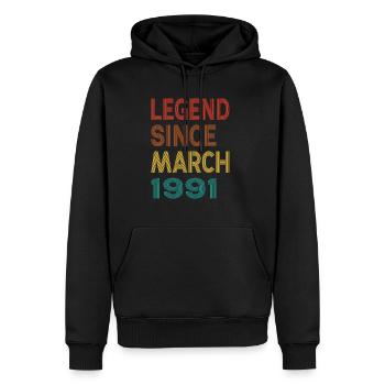Vintage Legend Since March 1991, 34th birthday - Men’s Premium Organic Hoodie - black - Front - Nico (187cm)