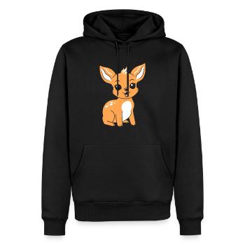 Reh - Männer Premium Bio Hoodie - Schwarz - Vorne - Nico (187cm)