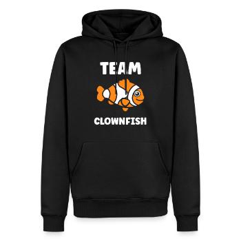 Humour Poisson rouge - Sweat à capuche Premium bio Homme - noir - Devant - Nico (187cm)