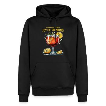 DRINK SPRITZ JOY OF DRINKING - Men’s Premium Organic Hoodie - black - Front - Nico (187cm)