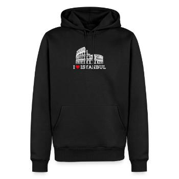 I Love Istanbul Turkey Lover Colosseum Heart Flag - Men’s Premium Organic Hoodie - black - Front - Nico (187cm)