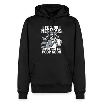 IBS Nervosität, Waschbär Durchfall Humor - Männer Premium Bio Hoodie - Schwarz - Vorne - Nico (187cm)