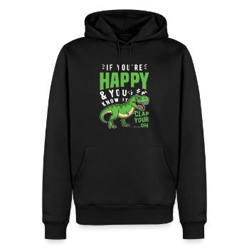 Si vous êtes heureux et que vous le savez T-Rex - Sweat à capuche Premium bio Homme - noir - Devant - Nico (187cm)