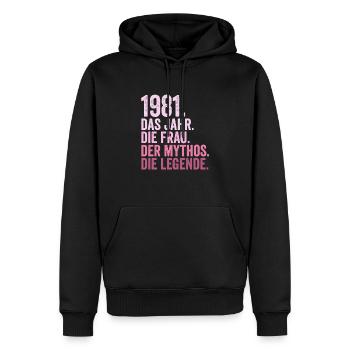 1981 Jahr Frau Mythos Legende Geburtstag - Männer Premium Bio Hoodie - Schwarz - Vorne - Nico (187cm)