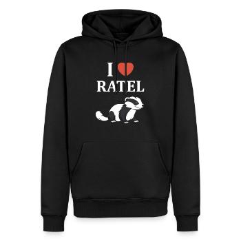 Honey badger - Men’s Premium Organic Hoodie - black - Front - Nico (187cm)