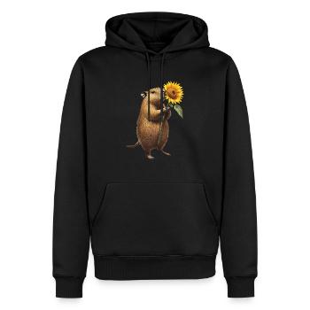 Wasserschwein - Männer Premium Bio Hoodie - Schwarz - Vorne - Nico (187cm)