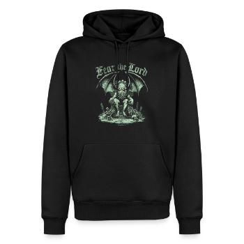 Cthulhu, Fear The Lord, Grunge Cthulhu Mythos - Sweat à capuche Premium bio Homme - noir - Devant - Nico (187cm)