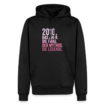 2010 Jahr Frau Mythos Legende Geburtstag - Männer Premium Bio Hoodie - Schwarz - Vorne - Nico (187cm)