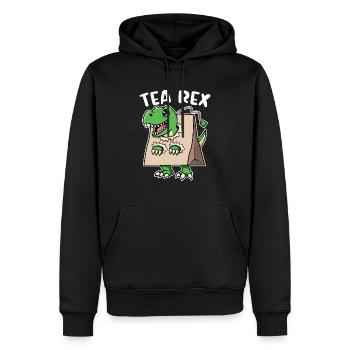 T-Rex Tyrannosaurus Rex Buveur de thé Dino avec thé - Sweat à capuche Premium bio Homme - noir - Devant - Nico (187cm)