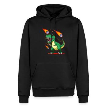 T-Rex Tyrannosaurus Rex Stein Schere Papier Dino - Männer Premium Bio Hoodie - Schwarz - Vorne - Nico (187cm)