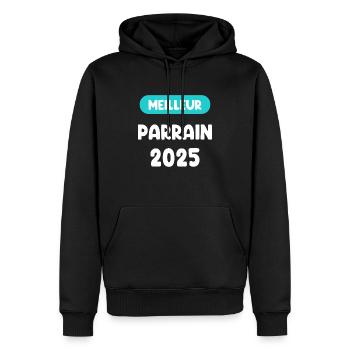 meilleur 2025 parrain cadeau annonce grossesse - Sweat à capuche Premium bio Homme - noir - Devant - Nico (187cm)