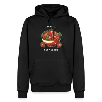 ÉCORCE DE FRAISE DÉLICIEUX DÉGUSTATEUR - Sweat à capuche Premium bio Homme - noir - Devant - Nico (187cm)