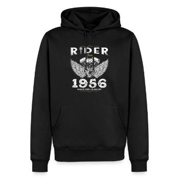 Cavalier depuis 1956 - 69 ans de route et - Sweat à capuche Premium bio Homme - noir - Devant - Nico (187cm)