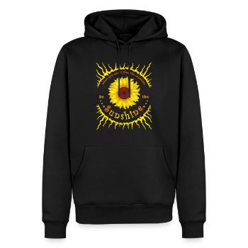 Soleil Soleil Tournesol - Sweat à capuche Premium bio Homme - noir - Devant - Nico (187cm)