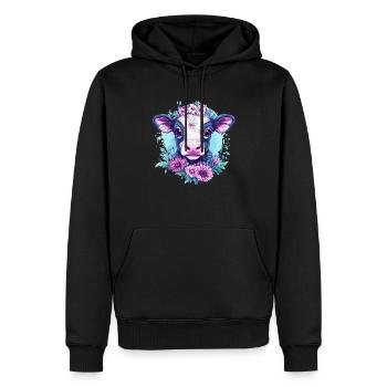 Blumige Kuh - Männer Premium Bio Hoodie - Schwarz - Vorne - Nico (187cm)