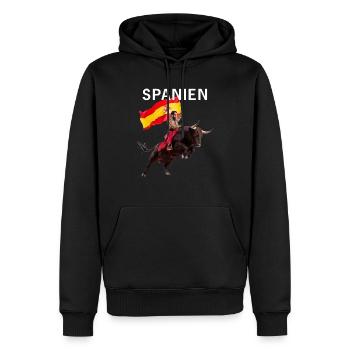 ESPAGNE - Sweat à capuche Premium bio Homme - noir - Devant - Nico (187cm)