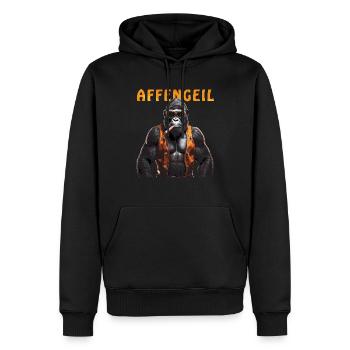 SINGE GORILLE SINGE - Sweat à capuche Premium bio Homme - noir - Devant - Nico (187cm)