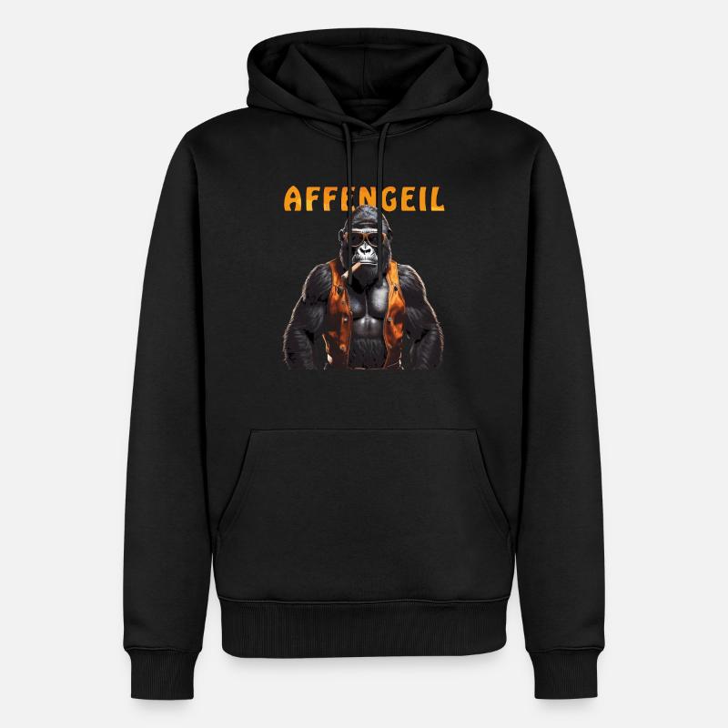 SINGE GORILLE SINGE - Sweat à capuche Premium bio Homme - noir
