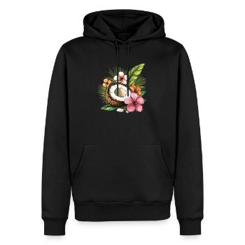 Tropische Kokosnuss - Männer Premium Bio Hoodie - Schwarz - Vorne - Nico (187cm)