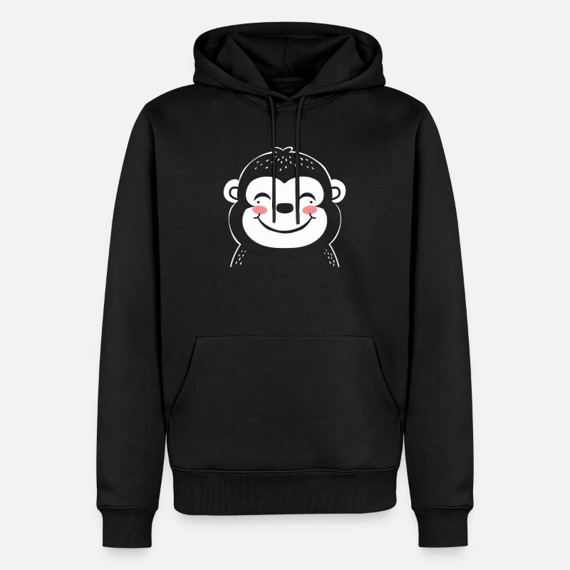 Gorilla - Männer Premium Bio Hoodie - Schwarz