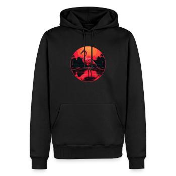 Sonnenuntergang Flamingo - Männer Premium Bio Hoodie - Schwarz - Vorne - Nico (187cm)