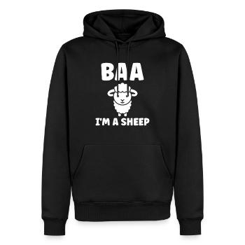 Schaf - Männer Premium Bio Hoodie - Schwarz - Vorne - Nico (187cm)