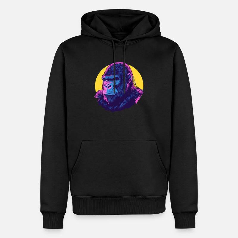 Gorilla Neon Power - Sweat à capuche Premium bio Homme - noir