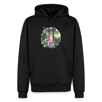 Krokodil im Dschungel - Männer Premium Bio Hoodie - Schwarz - Vorne - Nico (187cm)