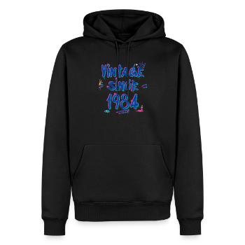 Jahrgang seit 1984 Hip-Hop Graffiti Glitch 41st - Männer Premium Bio Hoodie - Schwarz - Vorne - Nico (187cm)
