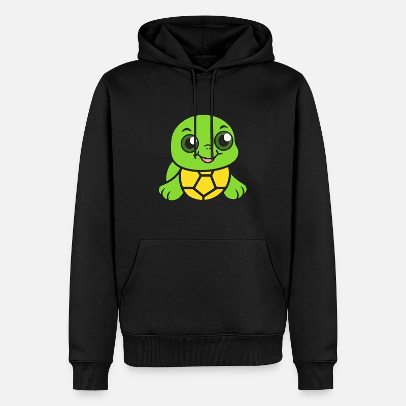 tortue - Sweat à capuche Premium bio Homme - noir
