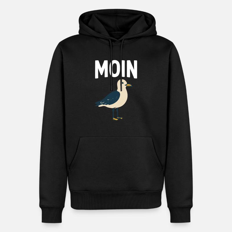Moin Möwe - Männer Premium Bio Hoodie - Schwarz