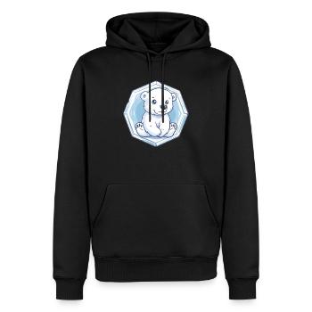 Petit ours polaire dans la glace - Sweat à capuche Premium bio Homme - noir - Devant - Nico (187cm)