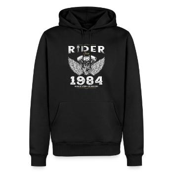 Fahrer seit 1984 - 41 Jahre Leidenschaft für zwei Räder - Männer Premium Bio Hoodie - Schwarz - Vorne - Nico (187cm)