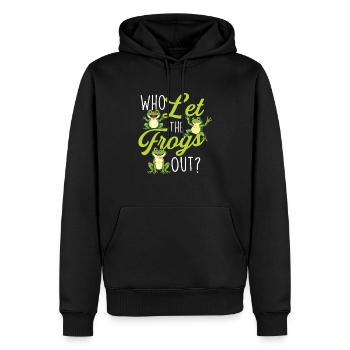 Qui a laissé sortir les grenouilles Cadeau drôle d’amphibien - Sweat à capuche Premium bio Homme - noir - Devant - Nico (187cm)