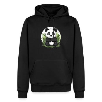 Panda in the bamboo forest - Men’s Premium Organic Hoodie - black - Front - Nico (187cm)