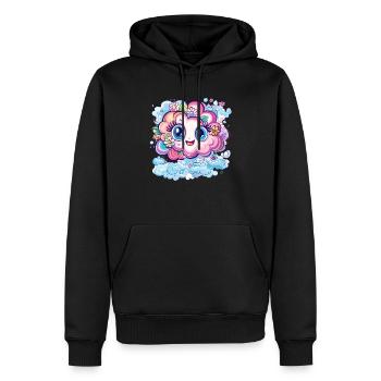 Happy Flower Cloud - Men’s Premium Organic Hoodie - black - Front - Nico (187cm)