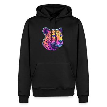 Bunter Leopard Popart - Männer Premium Bio Hoodie - Schwarz - Vorne - Nico (187cm)