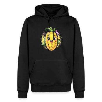 Épis de maïs heureux - Sweat à capuche Premium bio Homme - noir - Devant - Nico (187cm)