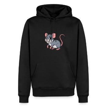RAT mignon - Sweat à capuche Premium bio Homme - noir - Devant - Nico (187cm)