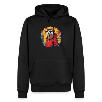 Cooles Erdmännchen - Männer Premium Bio Hoodie - Schwarz - Vorne - Nico (187cm)