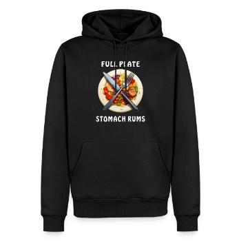 SPEISETELLER FULL PLATE STOMACH RUMS - Männer Premium Bio Hoodie - Schwarz - Vorne - Nico (187cm)