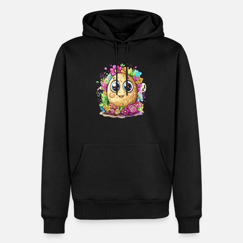 Fleur de patate heureuse - Sweat à capuche Premium bio Homme - noir